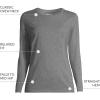 Lands’ End Women’s Relaxed American-Grown Supima Cotton Long Sleeve Crew Neck T-Shirt(Charcoal Heather)