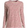 Lands’ End Women’s Relaxed American-Grown Supima Cotton Long Sleeve Crew Neck T-Shirt(Dark Orange Floral Vines)