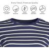 Lands’ End Women’s Relaxed American-Grown Supima Cotton Long Sleeve Crew Neck T-Shirt(Deep Sea Navy Breton Stripe)