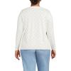 Lands’ End Women’s Relaxed American-Grown Supima Cotton Long Sleeve Crew Neck T-Shirt(Ivory/Black Dot)
