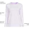 Lands’ End Women’s Relaxed American-Grown Supima Cotton Long Sleeve Crew Neck T-Shirt(Lilac Petal/Ivory Micro Stripe)