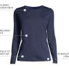 Lands’ End Women’s Relaxed American-Grown Supima Cotton Long Sleeve Crew Neck T-Shirt(Radiant Navy)
