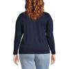 Lands’ End Women’s Relaxed American-Grown Supima Cotton Long Sleeve Crew Neck T-Shirt(Radiant Navy)