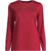 Lands’ End Women’s Relaxed American-Grown Supima Cotton Long Sleeve Crew Neck T-Shirt(Regal Garnet)