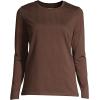 Lands’ End Women’s Relaxed American-Grown Supima Cotton Long Sleeve Crew Neck T-Shirt(Rich Coffee)