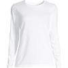 Lands’ End Women’s Relaxed American-Grown Supima Cotton Long Sleeve Crew Neck T-Shirt(White)