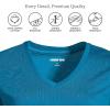 Lands’ End Women’s Relaxed American-Grown Supima Cotton Long Sleeve V-Neck T-Shirt(Baltic Teal)