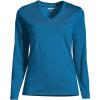 Lands’ End Women’s Relaxed American-Grown Supima Cotton Long Sleeve V-Neck T-Shirt(Baltic Teal)