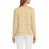 Lands’ End Women’s Relaxed American-Grown Supima Cotton Long Sleeve V-Neck T-Shirt(Dijon Gold Even Stripe)