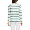 Lands’ End Women’s Relaxed American-Grown Supima Cotton Long Sleeve V-Neck T-Shirt(Ivory/True Green Stripe)