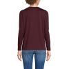 Lands’ End Women’s Relaxed American-Grown Supima Cotton Long Sleeve V-Neck T-Shirt(Lush Burgundy)