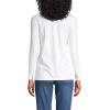 Lands’ End Women’s Relaxed American-Grown Supima Cotton Long Sleeve V-Neck T-Shirt(White)