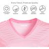 Lands’ End Women’s Relaxed American-Grown Supima Cotton V-Neck T-Shirt(Apple Blossom Micro Stripe)
