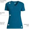 Lands’ End Women’s Relaxed American-Grown Supima Cotton V-Neck T-Shirt(Baltic Teal)