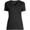 Lands’ End Women’s Relaxed American-Grown Supima Cotton V-Neck T-Shirt(Black)