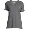 Lands’ End Women’s Relaxed American-Grown Supima Cotton V-Neck T-Shirt(Charcoal Heather)