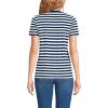 Lands’ End Women’s Relaxed American-Grown Supima Cotton V-Neck T-Shirt(Deep Sea Navy Even Stripe)