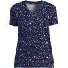 Lands’ End Women’s Relaxed American-Grown Supima Cotton V-Neck T-Shirt(Deep Sea Navy Stars)