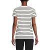 Lands’ End Women’s Relaxed American-Grown Supima Cotton V-Neck T-Shirt(Ivory/Black Breton Stripe)