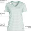 Lands’ End Women’s Relaxed American-Grown Supima Cotton V-Neck T-Shirt(Lily Pad Green Micro Stripe)