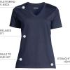 Lands’ End Women’s Relaxed American-Grown Supima Cotton V-Neck T-Shirt(Radiant Navy)