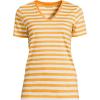 Lands’ End Women’s Relaxed American-Grown Supima Cotton V-Neck T-Shirt(Sweet Mango Even Stripe)