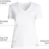 Lands’ End Women’s Relaxed American-Grown Supima Cotton V-Neck T-Shirt(White)