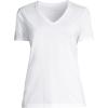 Lands’ End Women’s Relaxed American-Grown Supima Cotton V-Neck T-Shirt(White)