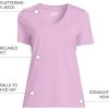 Lands’ End Women’s Relaxed American-Grown Supima Cotton V-Neck T-Shirt(Wild Lilac)