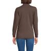 Lands’ End Women’s Relaxed Cotton Long Sleeve Mock Turtleneck Shirt(Bark Brown Heather)