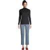 Lands’ End Women’s Relaxed Cotton Long Sleeve Mock Turtleneck Shirt(Black)