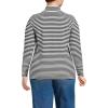 Lands’ End Women’s Relaxed Cotton Long Sleeve Mock Turtleneck Shirt(Black Even Stripe)