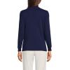 Lands’ End Women’s Relaxed Cotton Long Sleeve Mock Turtleneck Shirt(Deep Sea Navy)