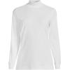 Lands’ End Women’s Relaxed Cotton Long Sleeve Mock Turtleneck Shirt(White)