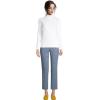 Lands’ End Women’s Relaxed Cotton Long Sleeve Mock Turtleneck Shirt(White)