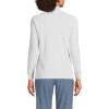 Lands’ End Women’s Relaxed Cotton Long Sleeve Mock Turtleneck Shirt(White)