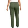 Lands’ End Women’s Relaxed Fit Sport Knit High Rise Pants – Soft Cotton Pull-On with Elastic Waist(Estate Green)