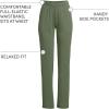 Lands’ End Women’s Relaxed Fit Sport Knit High Rise Pants – Soft Cotton Pull-On with Elastic Waist(Estate Green)