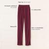 Lands’ End Women’s Relaxed Fit Sport Knit High Rise Pants – Soft Cotton Pull-On with Elastic Waist(Lush Burgundy)