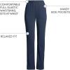 Lands’ End Women’s Relaxed Fit Sport Knit High Rise Pants – Soft Cotton Pull-On with Elastic Waist(Radiant Navy)