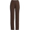 Lands’ End Women’s Relaxed Fit Sport Knit High Rise Pants – Soft Cotton Pull-On with Elastic Waist(Rich Coffee)