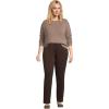 Lands’ End Women’s Relaxed Fit Sport Knit High Rise Pants – Soft Cotton Pull-On with Elastic Waist(Rich Coffee)
