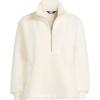 Lands’ End Women’s Rib Collar Sherpa Fleece Pullover(Fresh Ivory)