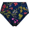 Lands’ End Women’s Ribbed Smoothing High Waisted Bikini Bottoms(Deep Sea Multi Garden Floral)