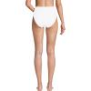 Lands’ End Women’s Ribbed Smoothing High Waisted Bikini Bottoms(White Ottoman)
