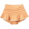 Lands’ End Women’s Ruffle Hem Mini Swim Skirt(Orange Mist/White)