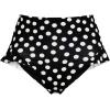 Lands’ End Women’s Ruffle High Waisted High Leg Bikini Bottoms(Black/Egret White Tossed Dots)