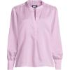Lands’ End Women’s Satin Popover Shirt(Pink Amethyst)
