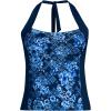 Lands’ End Women’s Seamed Halter Tankini Top(Deep Sea Navy Mosaic Floral)