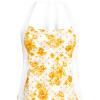 Lands’ End Women’s Seamed Halter Tankini Top(Yellow Mosaic Floral/White)